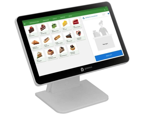 Сенсорный терминал Вики Макс+ 15.6" (N5095, DDR4 8 Гб, SSD 128 Гб, WiFi, BT, второй дисплей 11.6", Белый, без ОС + Старт бессрочный)